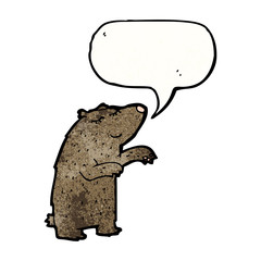 cartoon bear with speech bubble