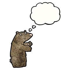 cartoon bear with thought bubble