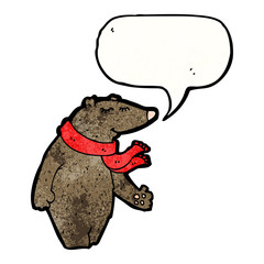 cartoon bear with speech bubble