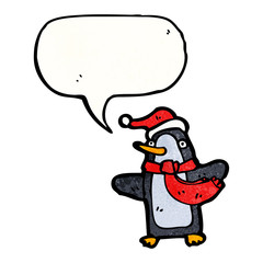 cartoon chirstmas penguin