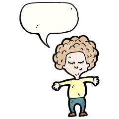 cartoon boy with speech bubble