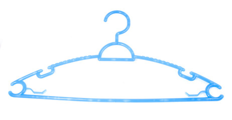 Blue Plastic Hanger isolated on white background