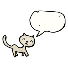 cartoon cat with speech bubble