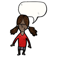 cartoon girl with speech bubble