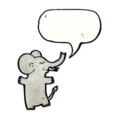 cartoon elephant with speech bubble