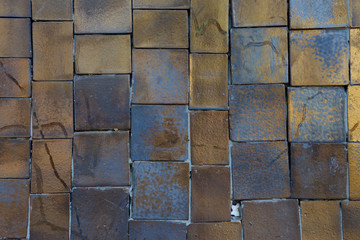 golden rectangular shape tile wall background