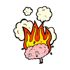 flaming brain cartoon