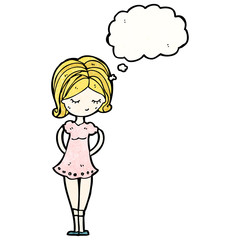 pretty girl with thought bubble