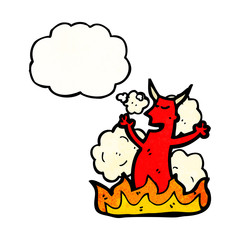 cartoon devil appearing,