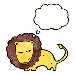 lion with thought bubble cartoon