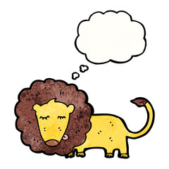 lion with thought bubble cartoon