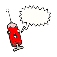 cartoon needle of blood