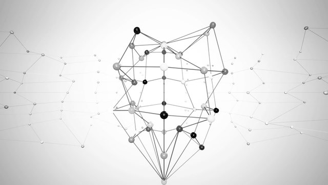 Network structure black and white loop animation.