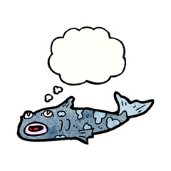cartoon fish with thought bubble