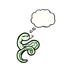 cartoon snake with thought bubble