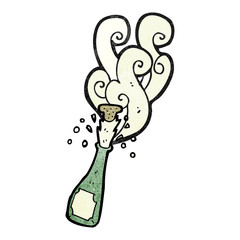 popped champange bottle cartoon