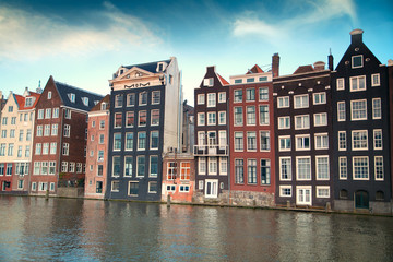 Naklejka premium one of the most famous European city of Amsterdam. The capital o