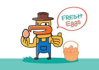 chicken farmer hold egg