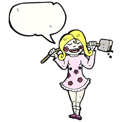 cartoon gardener woman