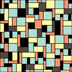 Simple geometric seamless pattern in retro colors
