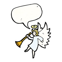 cartoon angel with speech bubble