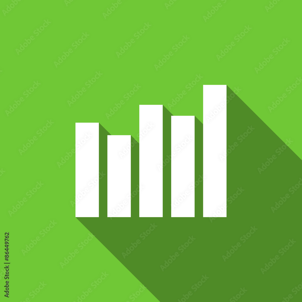 Poster graph flat icon bar graph sign