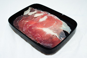 Beef Served on a Plates.  Shabu  traditional Japanese food.