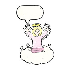 cartoon angel with speech bubble