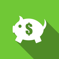 Obraz premium piggy bank flat icon