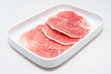 Beef Served on a Plates.  Shabu  traditional Japanese food.