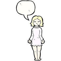 cartoon woman in night dress