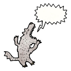 cartoon barking wolf