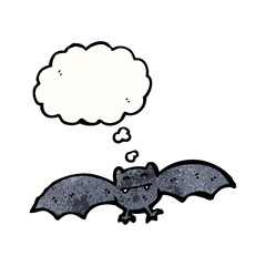 halloween bat with thought bubble