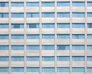 Multiple windows on a large office building
