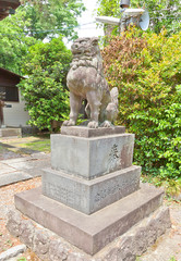 Komainu of Shinobusuwa Shinto Shrine in Gyoda, Japan
