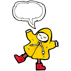 cartoon man in raincoat