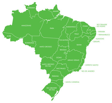 Map of Brazil with States