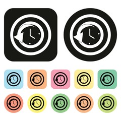 Clockwise icon. Clock icon. Tool bar icon. Vector