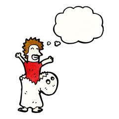 cartoon man in ghost costume