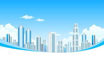 Fototapeta premium New Modern City in Clouds