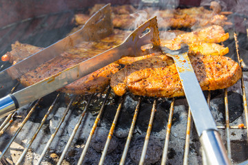 Fresh marinated barbecue meat