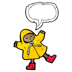 cartoon person in hooded coat