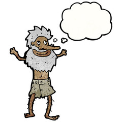 cartoon old hermit man
