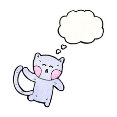 cartoon cat with thought bubble