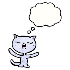 cartoon cat with thought bubble