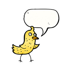 cartoon bird with speech bubble