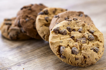 american cookies on wooden table