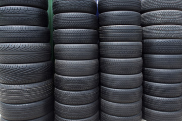 Obraz premium old tires stack