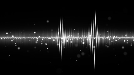 audio waveform black and white equalizer - obrazy, fototapety, plakaty