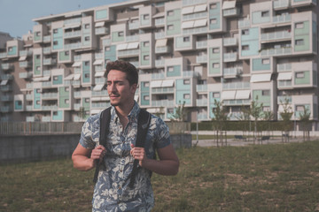 Fototapeta premium Young handsome man posing in the street